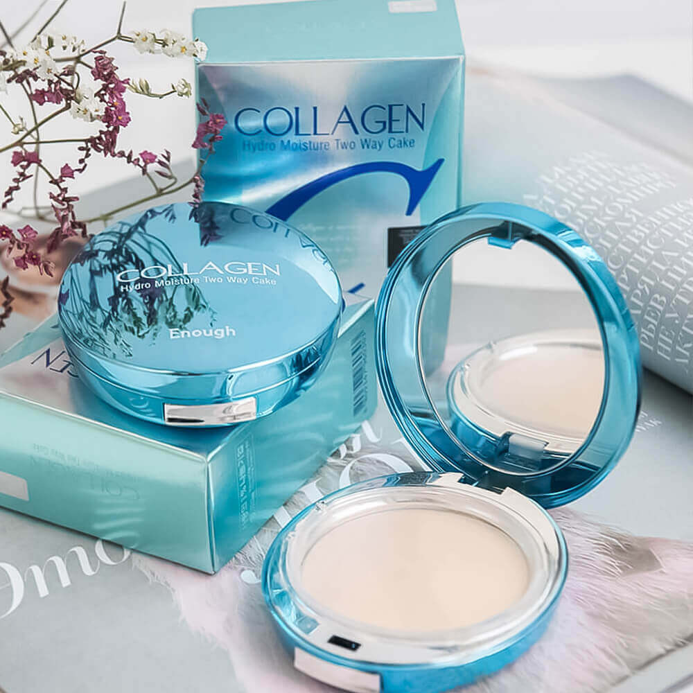 Увлажняющая коллагеновая пудра со сменным блоком Enough Collagen Hydro Moisture Two Way Cake SPF25 PA++