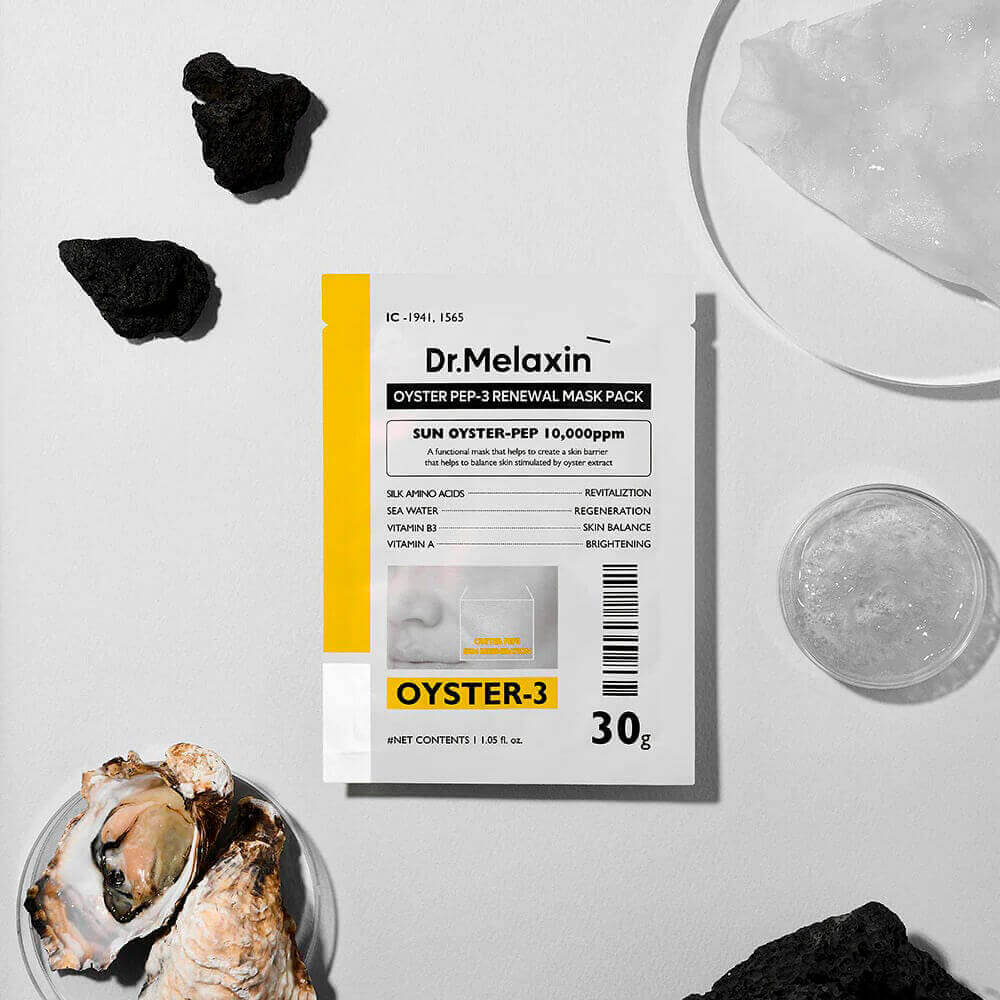 Тканевая маска для лица с экстрактом устрицы Dr.Melaxin Oyster Pep3 Renewal Mask Pack
