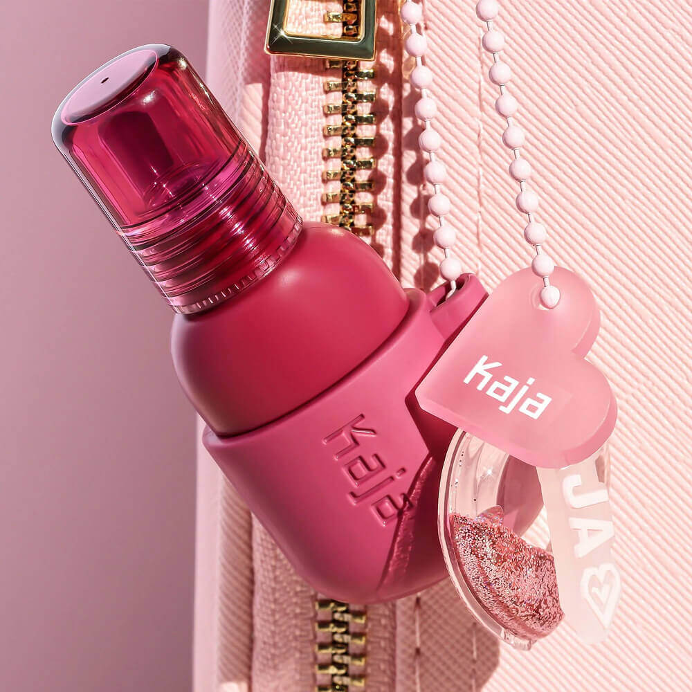 Тинт для макияжа губ и щёк Kaja Jelly Charm Glazed Lip Stain & Blush With Keychain