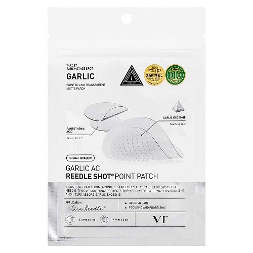 Заживляющие патчи от акне с микроиглами и чесноком VT Cosmetics Garlic AC Reedle Shot Point Patch