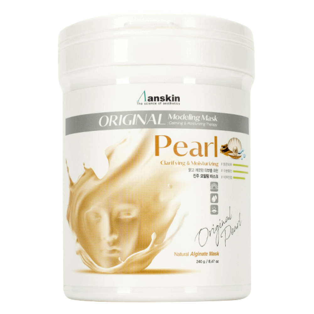 

Осветляющая альгинатная маска с жемчужной пудрой Anskin Pearl Modeling Mask 240 гр + банка для хранения