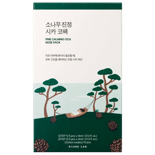 Локальная маска от чёрных точек Round Lab Pine Calming Cica Nose Pack