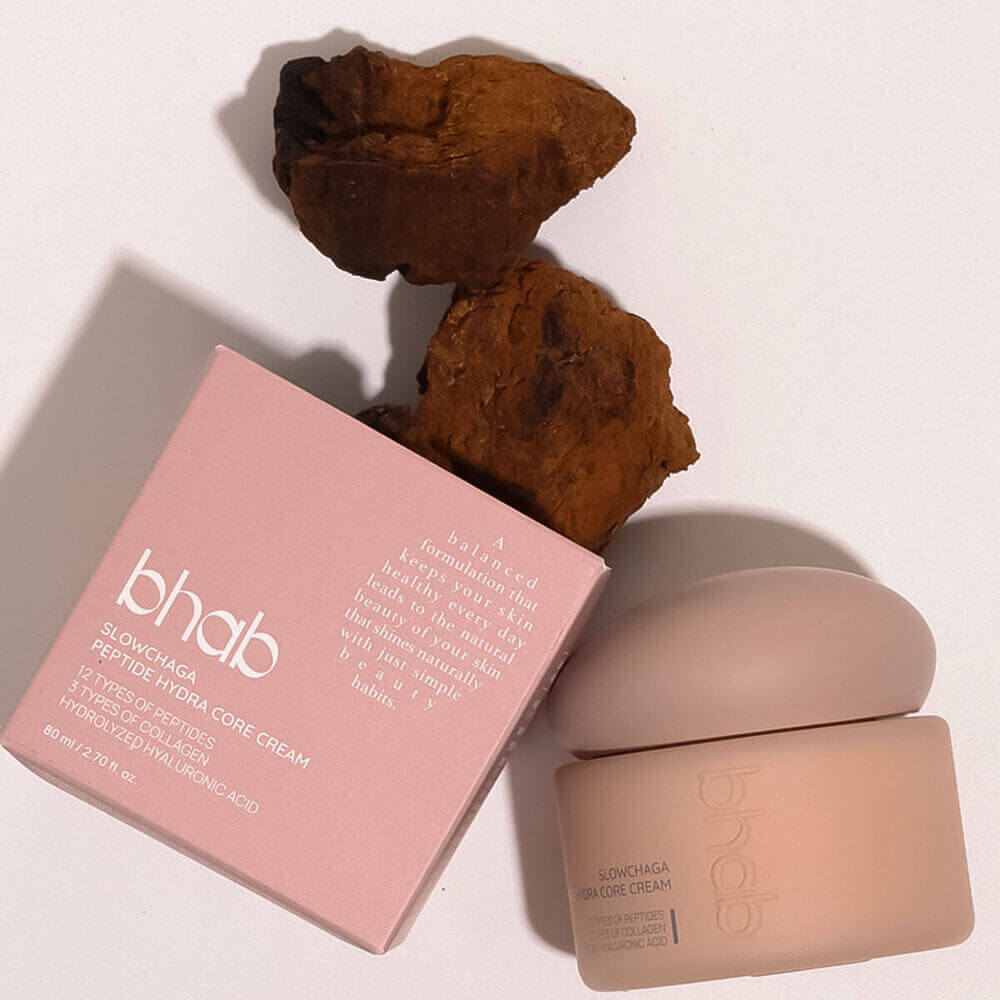 Увлажняющий крем с экстрактом гриба чага и пептидами bhab Slowchaga Peptide Hydra Core Cream
