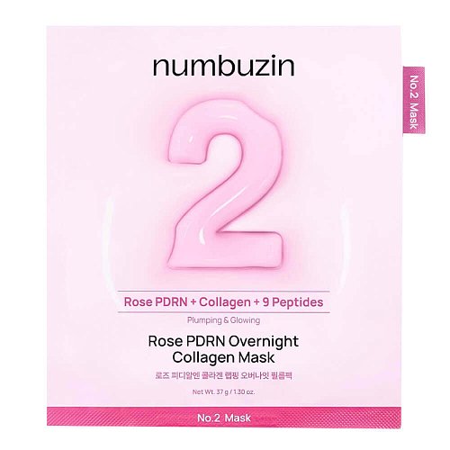 Ночная гидрогелевая маска с ПДРН numbuzin No.2 Rose PDRN Overnight Collagen Mask