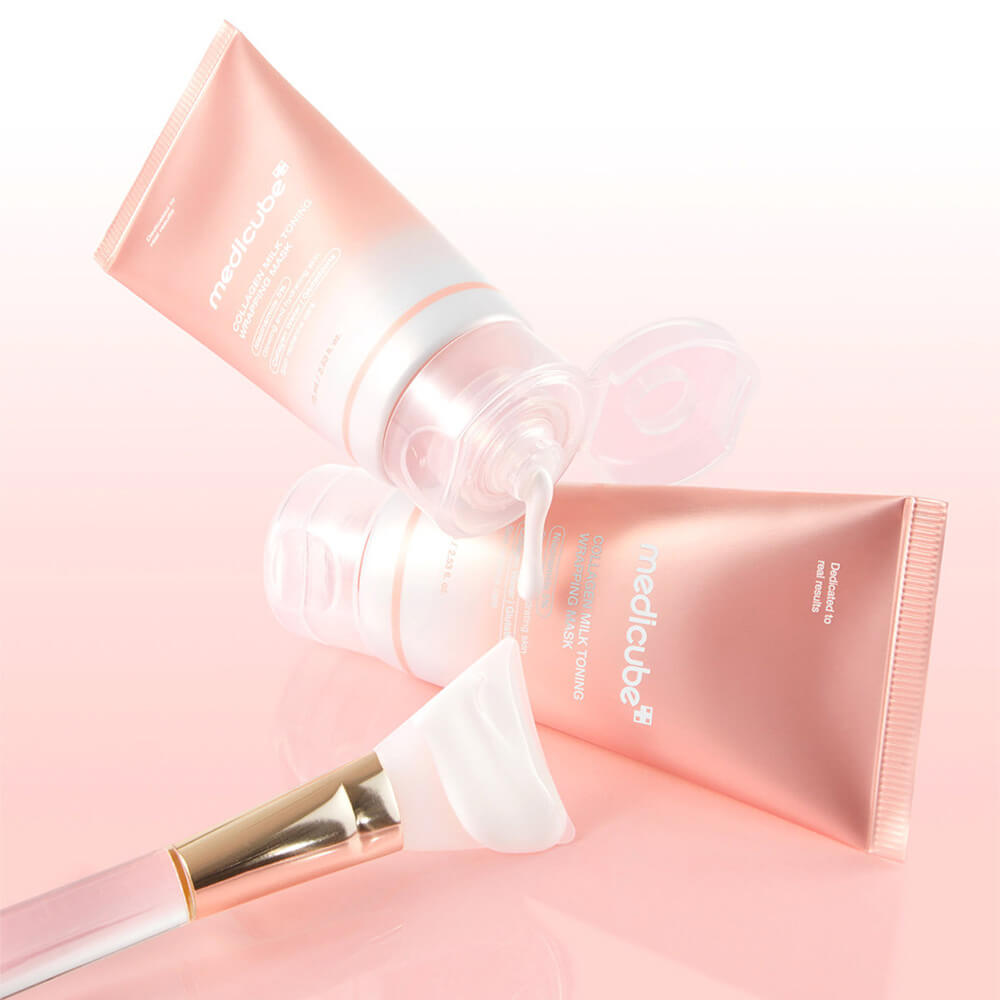 Маска-плёнка с коллагеном и ниацинамидом medicube Collagen Milk Toning Wrapping Mask