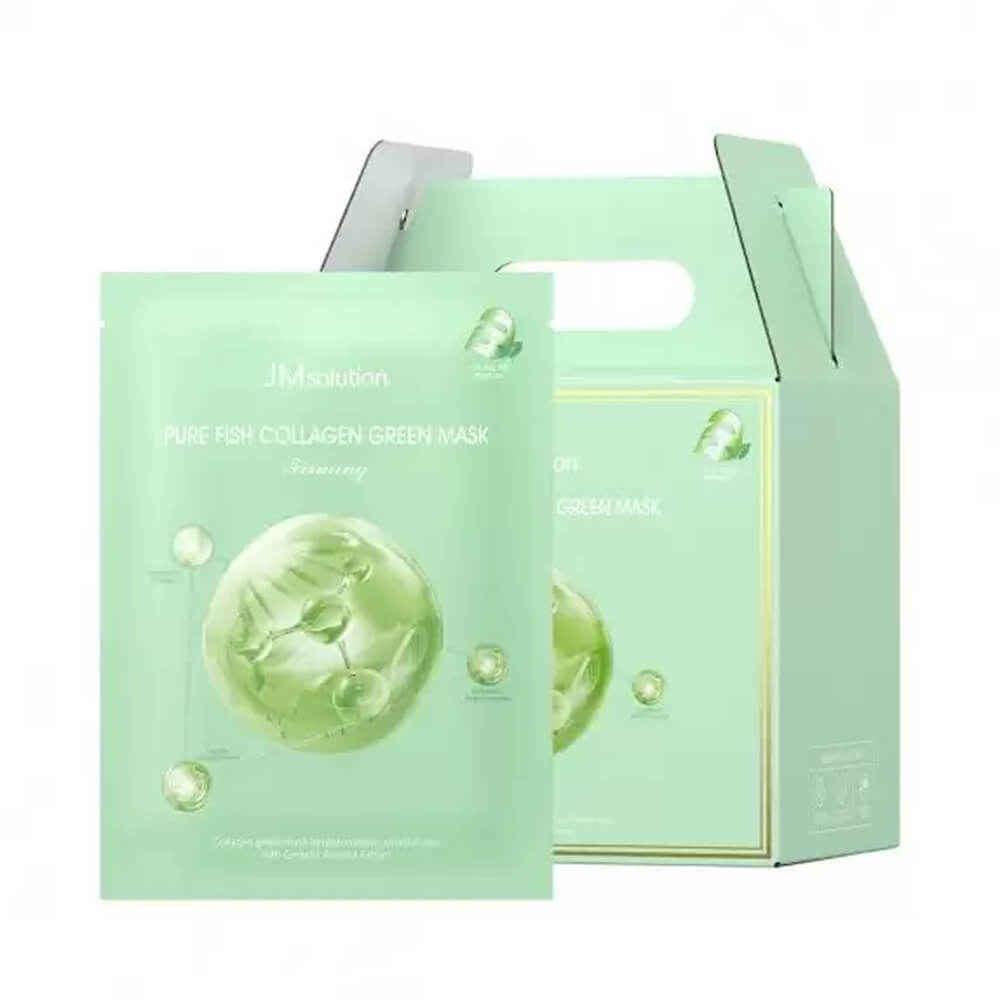КОРОБКА Успокаивающая маска с коллагеном JMsolution Pure Fish Collagen Green Mask Firming