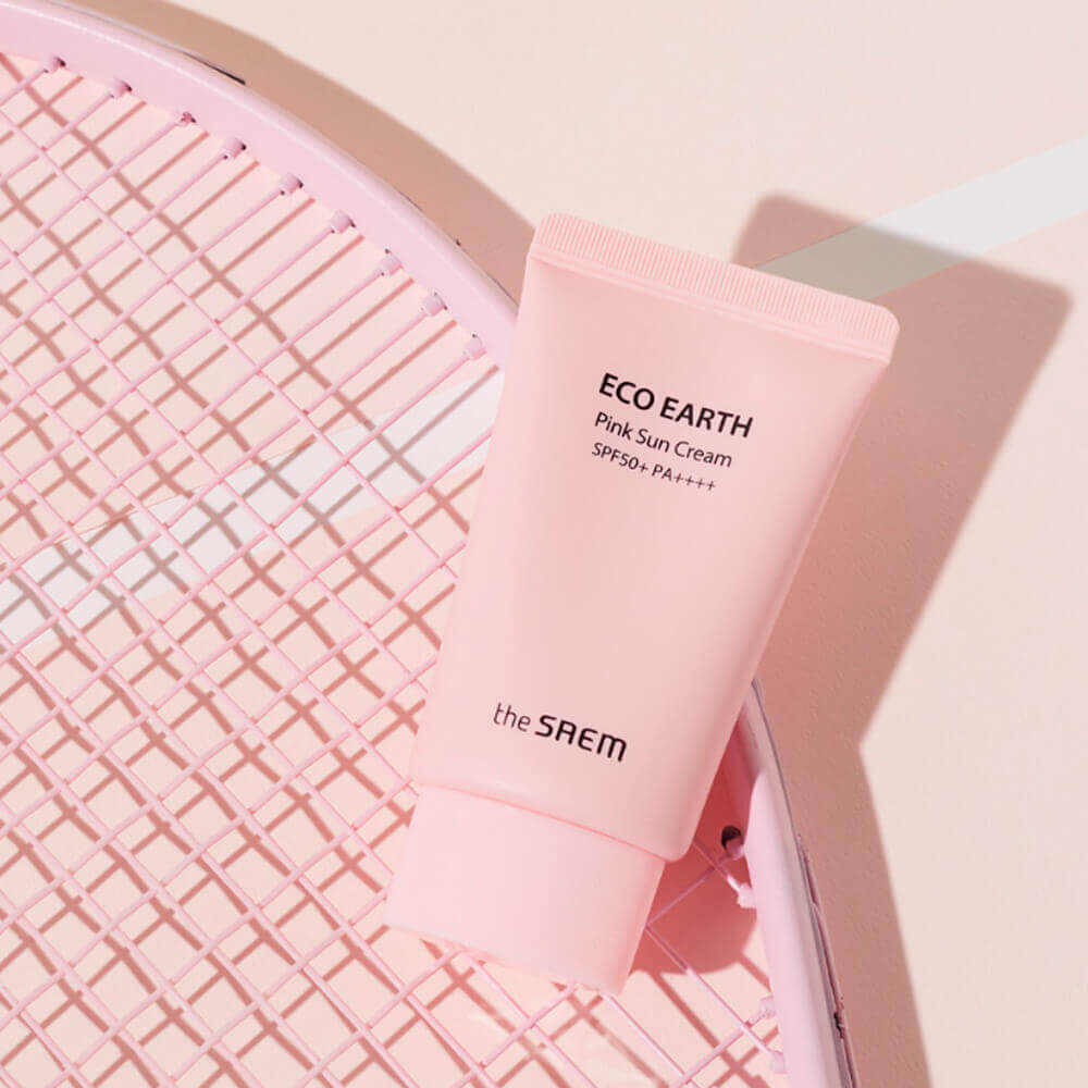 Солнцезащитный крем для проблемной кожи The Saem Sun Eco Earth Pink Sun Cream SPF50+ PA++++