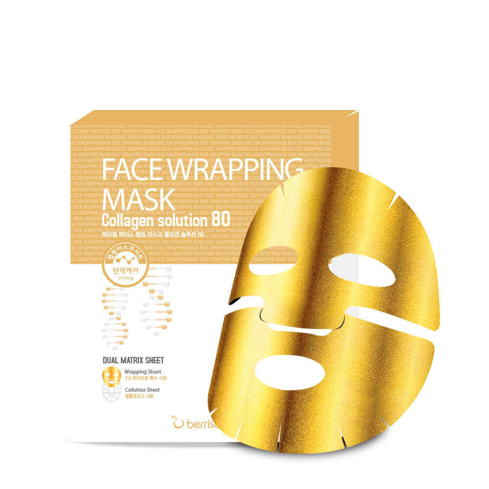 Маска для лица с коллагеном Berrisom Face Wrapping Mask Collagen Solution 80