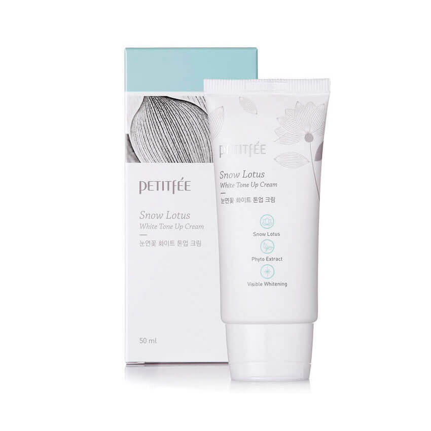 Осветляющий крем для лица с экстрактом лотоса Petitfee Snow Lotus White Tone Up Cream
