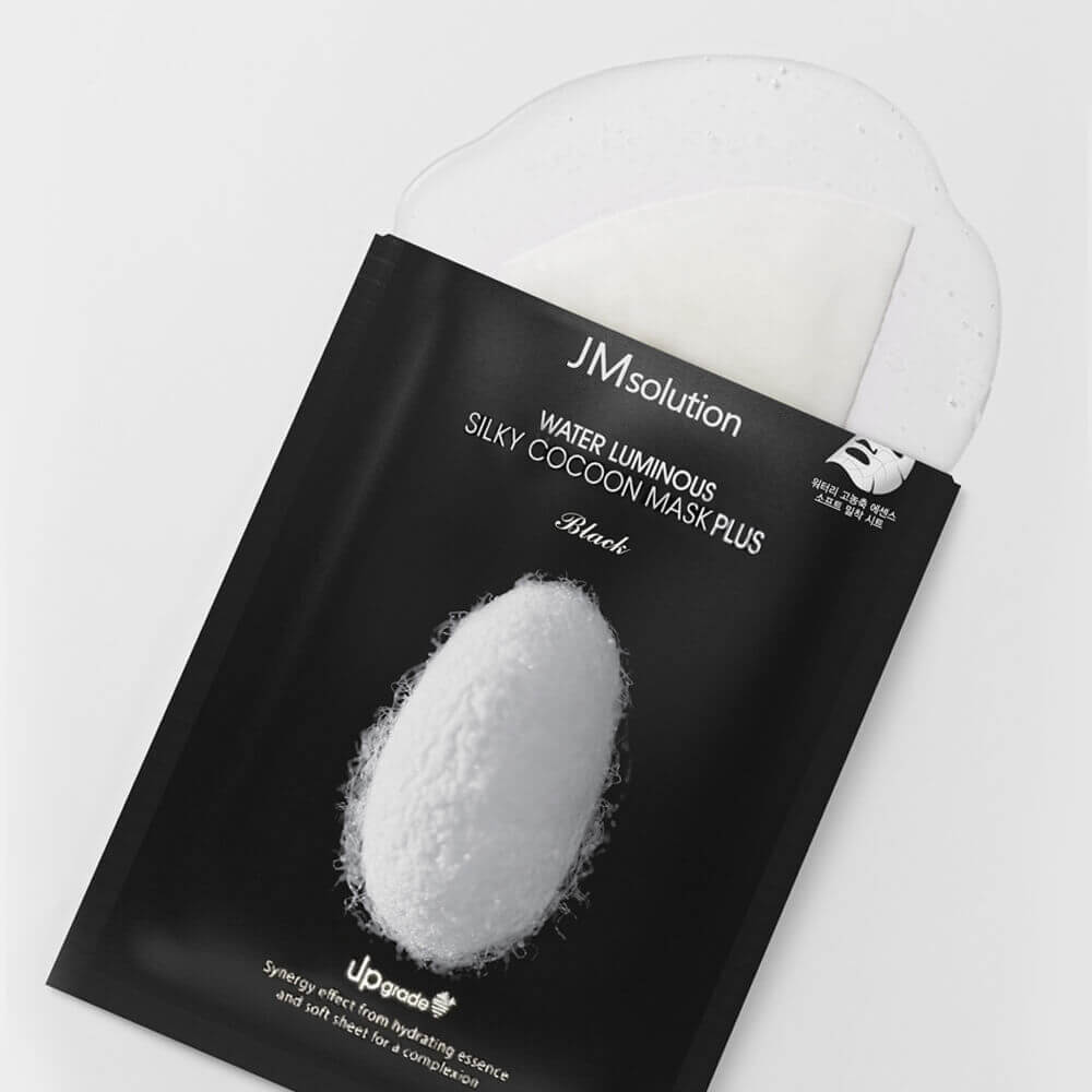 Маска для упругости кожи с протеинами шелка JMsolution Water Luminous Silky Cocoon Mask Plus Black