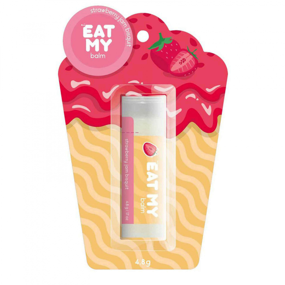 Бальзам для губ EAT MY Balm Strawberry Jam Bisquit - «Бисквит с клубничным джемом»
