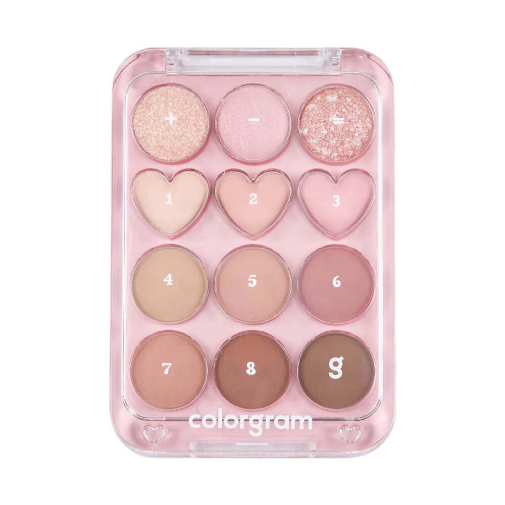 Компактная палетка теней для век colorgram Pin Point Eyeshadow Palette 02 Pink+Mauve