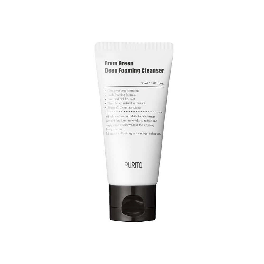 Слабокислотная пенка с центеллой и зеленым чаем Purito From Green Deep Foaming Cleanser 30 мл