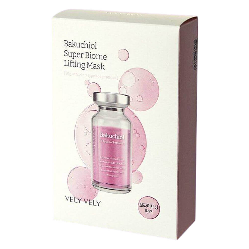 КОРОБКА Лифтинг-маска с бакучиолом и пептидами Vely Vely Bakuchiol Super Biome Lifting Mask
