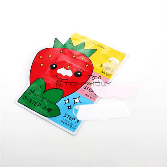 Пластыри для носа от черных точек Tony Moly Homeless Strawberry Seeds 3-step Nose Pack