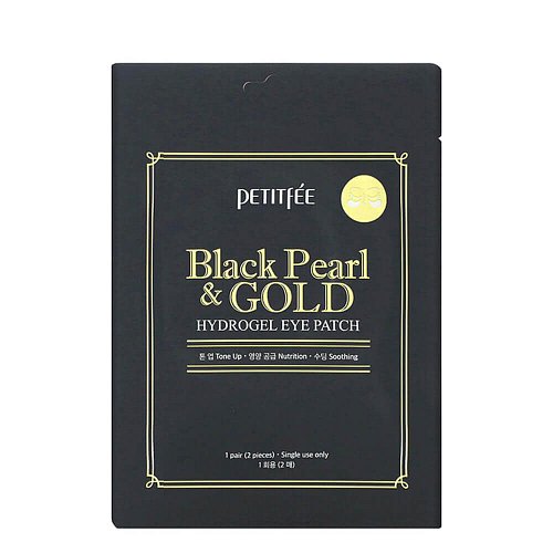 Гидрогелевые патчи для век с чёрным жемчугом 1 пара Petitfee Black Pearl & Gold Hydrogel Eye Patch 1 Pair