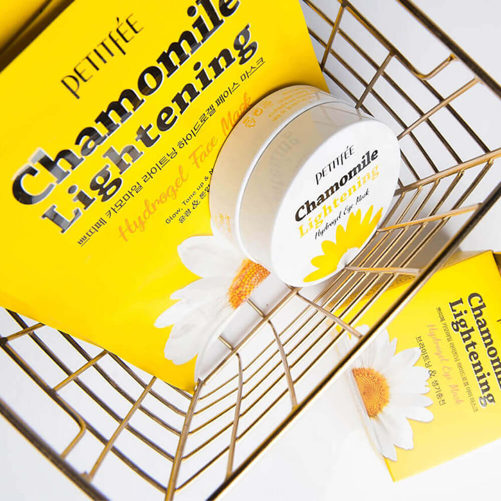 Успокаивающая гидрогелевая маска с экстрактом ромашки Petitfee Chamomile Lightening Hydrogel Mask