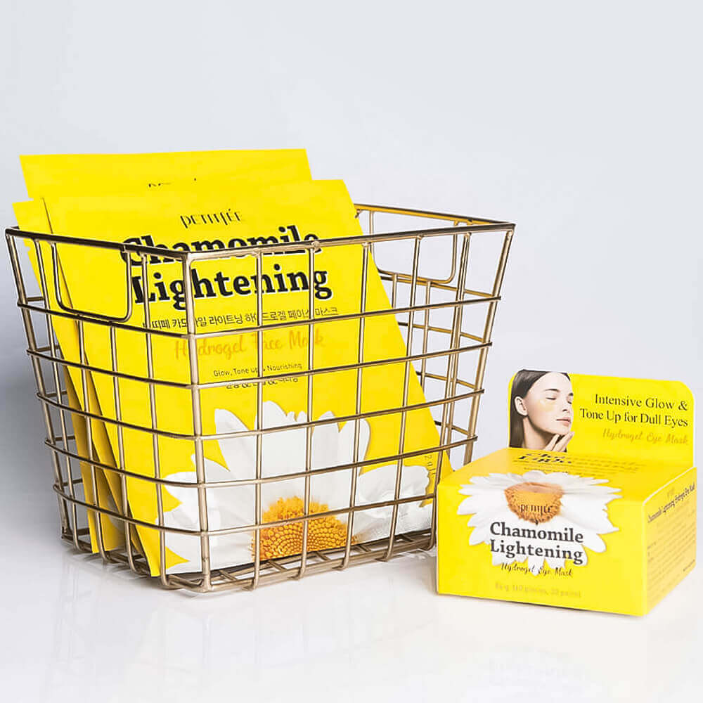 Успокаивающая гидрогелевая маска с экстрактом ромашки Petitfee Chamomile Lightening Hydrogel Mask