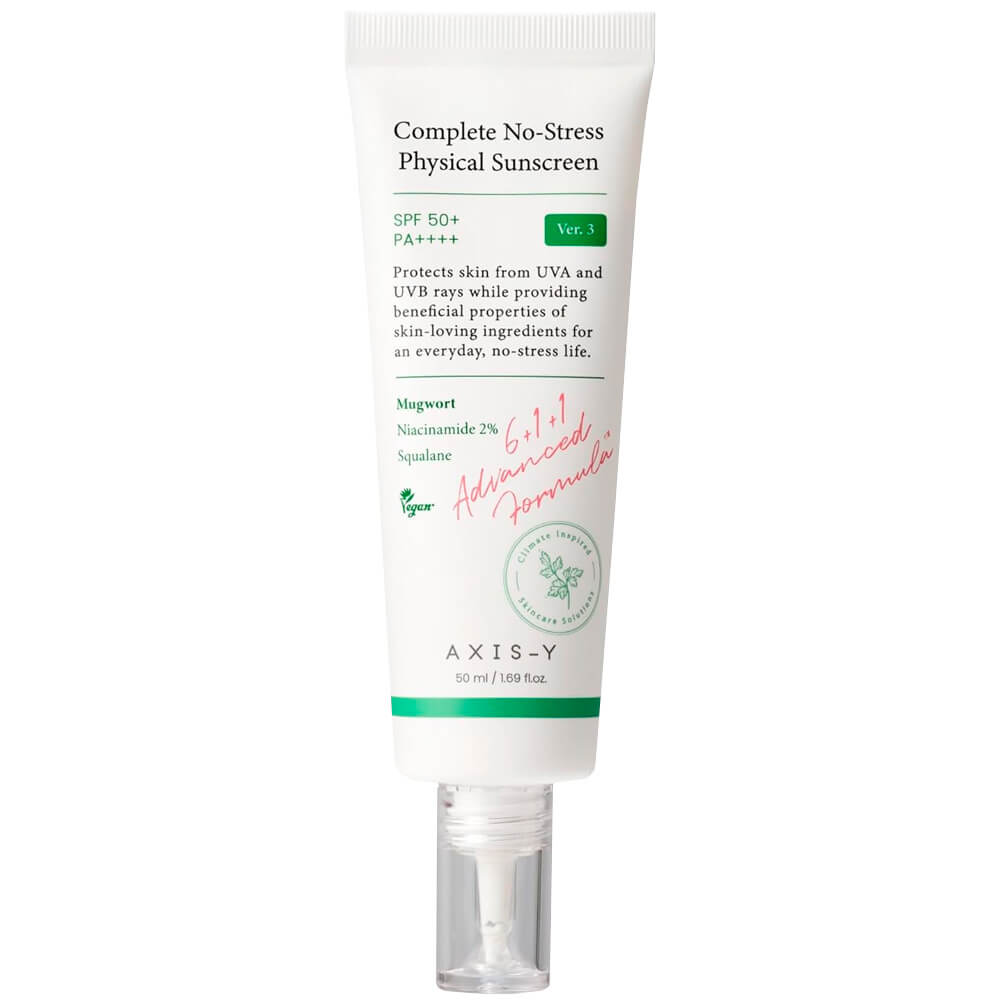 Лёгкий минеральный санскрин AXIS-Y Complete No-Stress Physical Sunscreen V. 3 SPF50+ PA++++