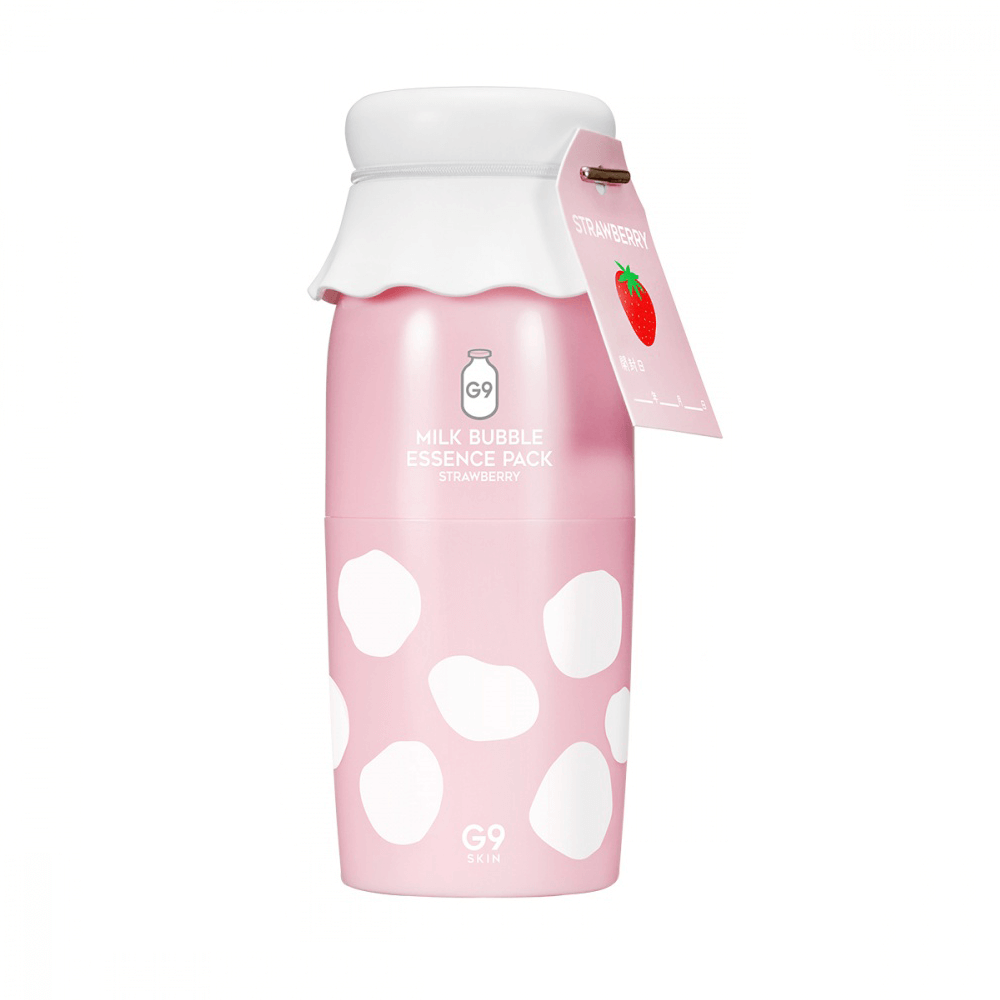 Клубничная кислородная эссенция для жирной кожи G9Skin Milk Bubble Essence Pack Strawberry