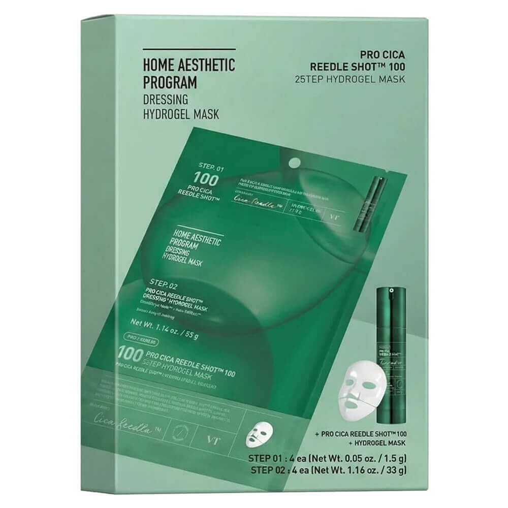 КОРОБКА Двухфазная маска с центеллой VT Cosmetics Pro Cica Reedle Shot 100 2Step Hydrogel Mask