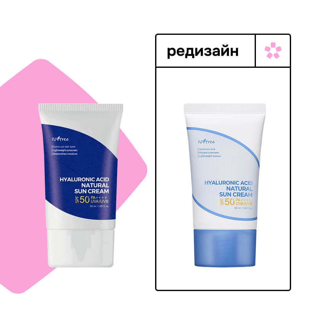 Увлажняющий минеральный солнцезащитный крем IsNtree Hyaluronic Acid Natural Sun Cream SPF50+ PA++++