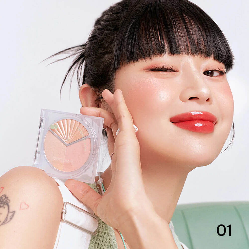 Трёхцветная палетка хайлайтеров Peripera V Highlighter