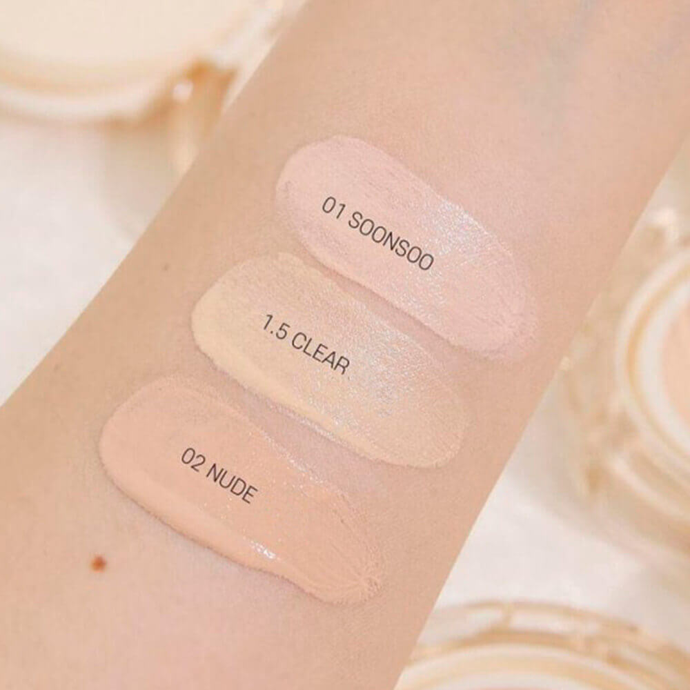 Увлажняющий тональный кушон AMUSE Dew Jelly Vegan Cushion SPF38 PA++