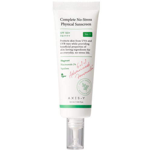 Лёгкий минеральный санскрин AXIS-Y Complete No-Stress Physical Sunscreen V. 3 SPF50+ PA++++