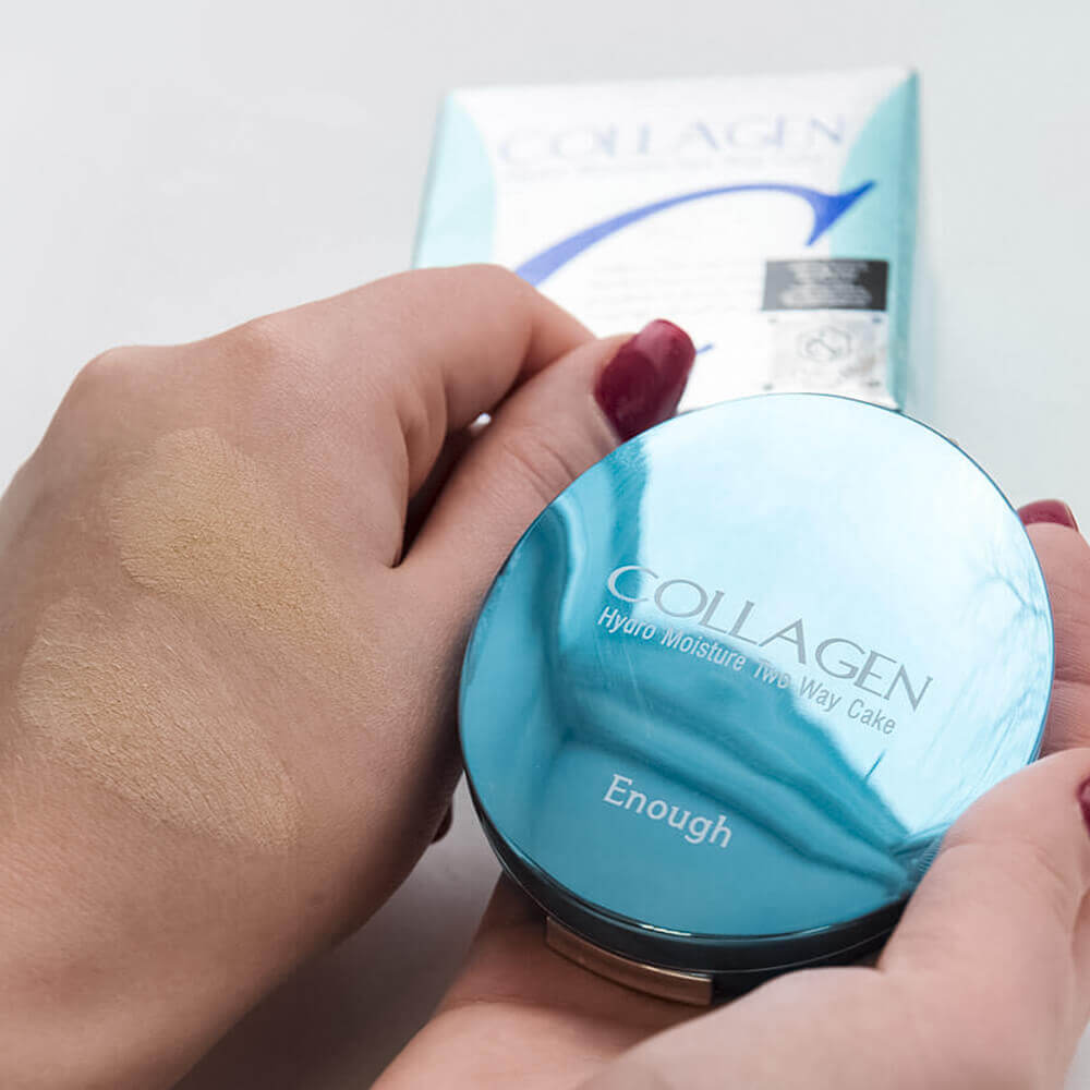 Увлажняющая коллагеновая пудра со сменным блоком Enough Collagen Hydro Moisture Two Way Cake SPF25 PA++