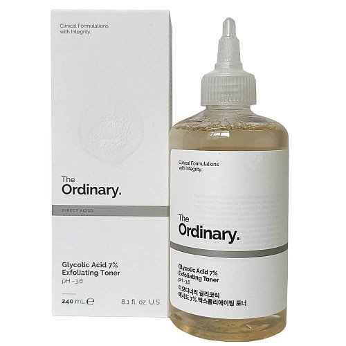 Веганский пилинг-тоник с повреждённой упаковкой The Ordinary Glycolic Acid 7% Exfoliating Toner