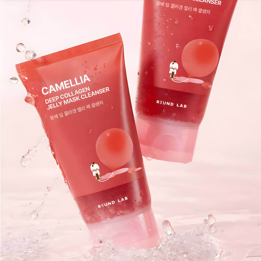 Гель-маска для очищения кожи c камелией Round Lab Camellia Deep Collagen Jelly Mask Cleanser