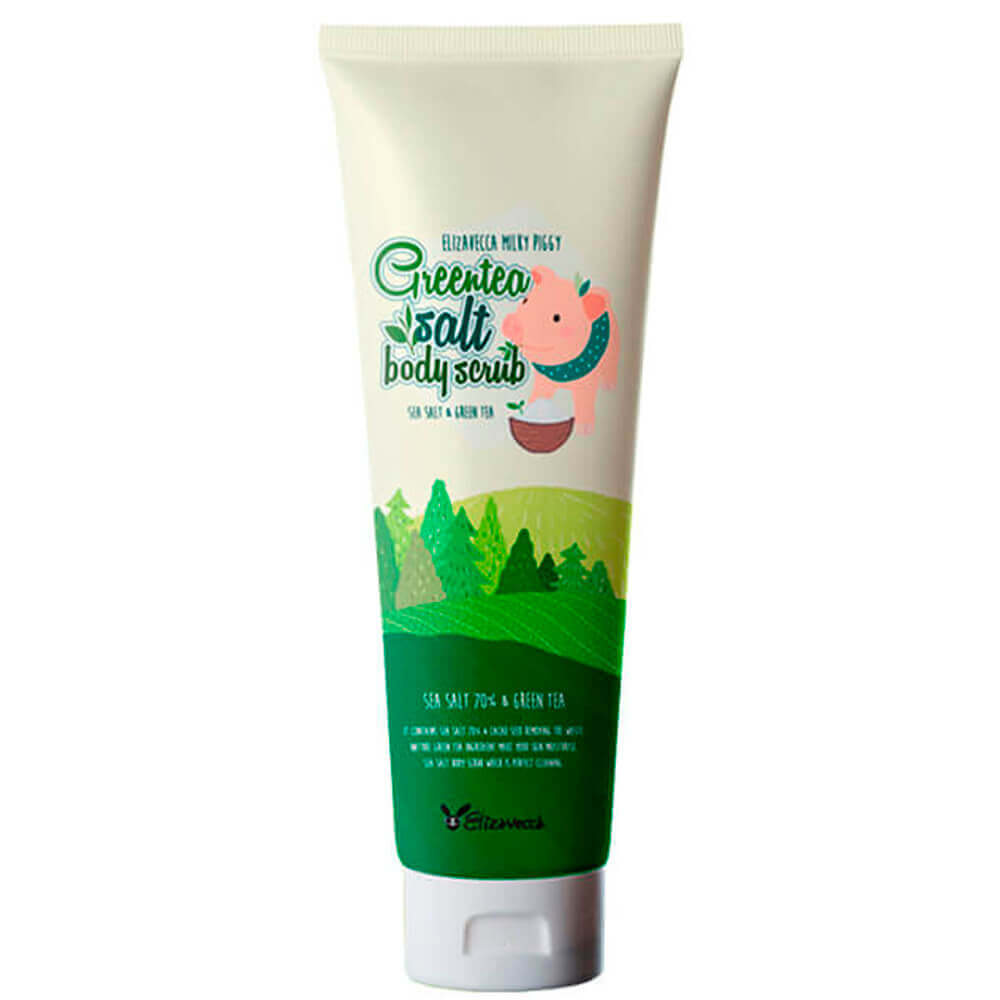 Скраб для тела с экстрактом зеленого чая Elizavecca Greentea Salt Body Scrub - Объем в тубе: 300 мл