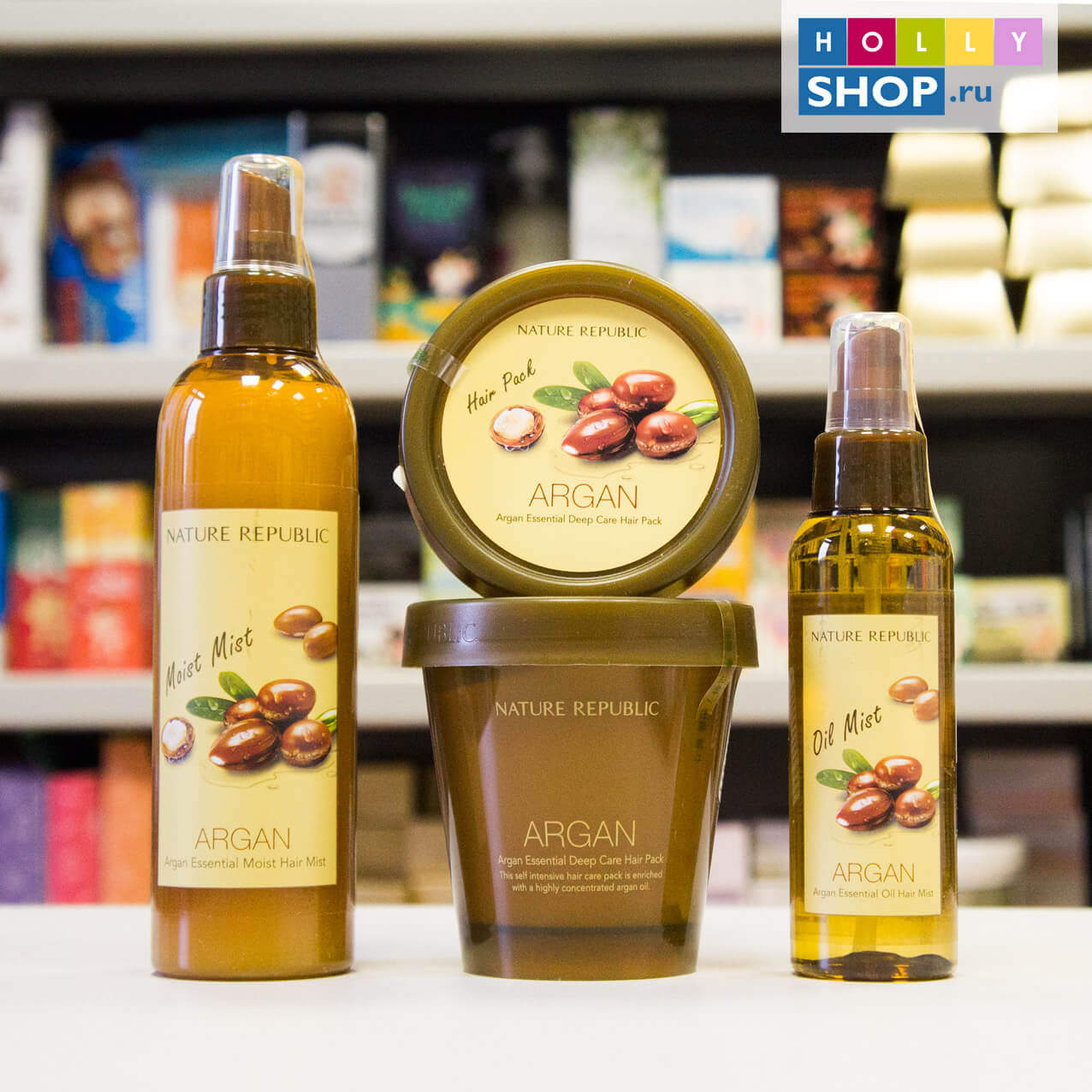 Укрепляющая маска для волос с маслом арганы Nature Republic Argan Essential Deep Care Hair Pack