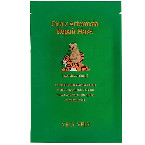 Восстанавливающая маска с центеллой и полынью Vely Vely Cica x Artemisia Repair Mask