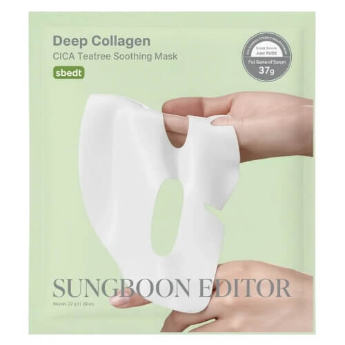 Успокаивающая гидрогелевая маска Sungboon Editor Deep Collagen Cica Teatree Soothing Mask