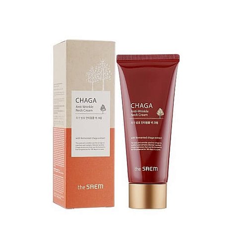 Антивозрастной крем для шеи c экстрактом гриба Чага The Saem Chaga Anti-Wrinkle Neck Cream