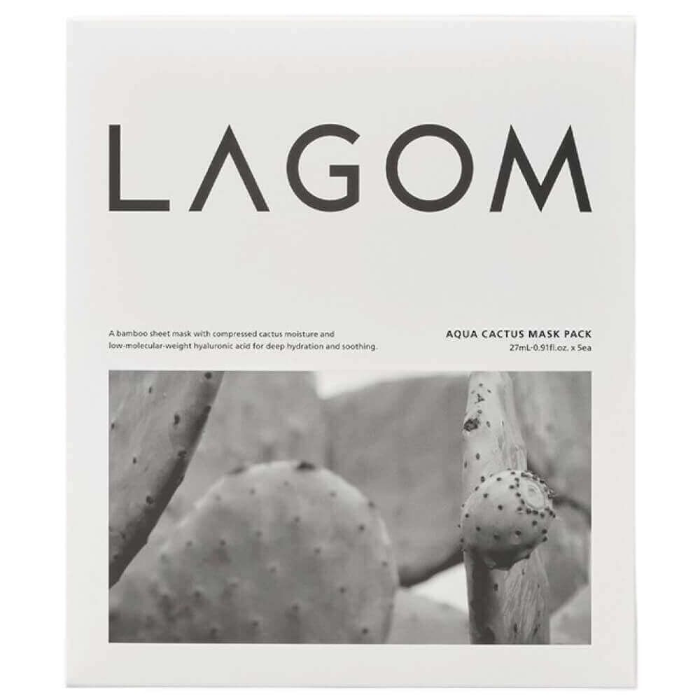 КОРОБКА Увлажняющая тканевая маска Lagom Aqua Cactus Mask Pack
