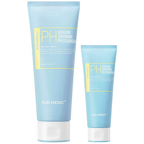 Успокаивающий гель для умывания с азуленом и церамидами SUR.MEDIC+ Azulene Soothing pH Cleanser