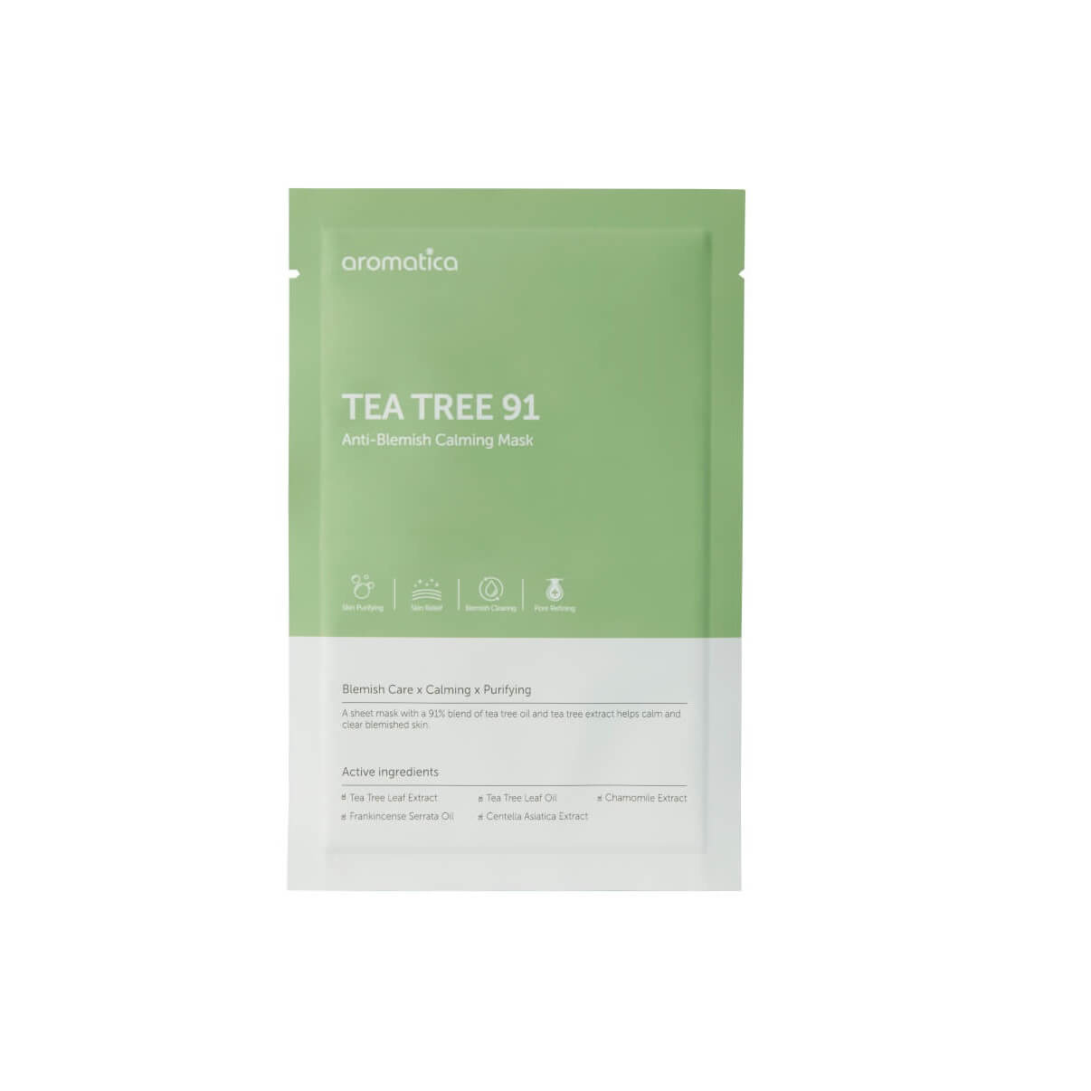 Антибактериальная тканевая маска для проблемной кожи AROMATICA Tea Tree 91 Anti-Blemish Calming Mask
