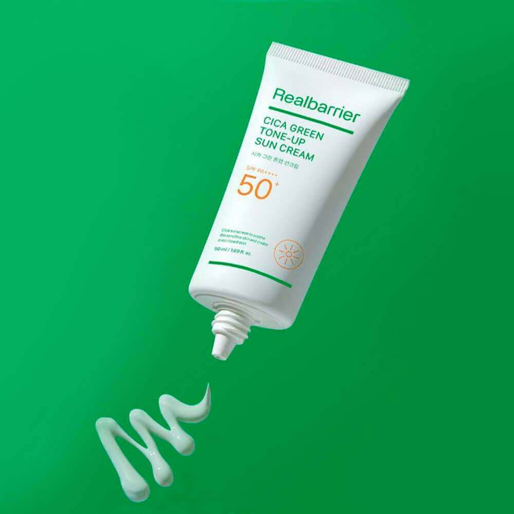 Успокаивающий солнцезащитный крем Real Barrier Cica Green Tone-Up Sun Cream SPF50+ PA++++