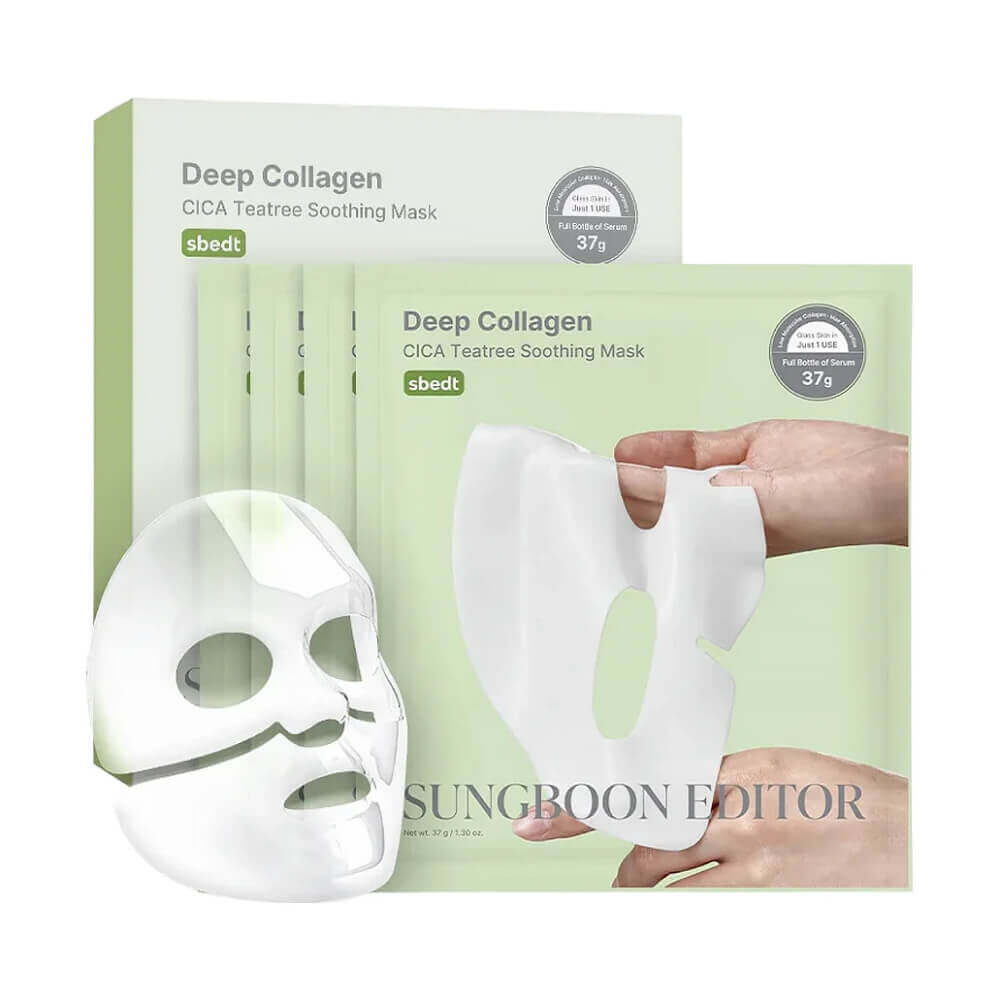 КОРОБКА Успокаивающая гидрогелевая маска Sungboon Editor Deep Collagen Cica Teatree Soothing Mask