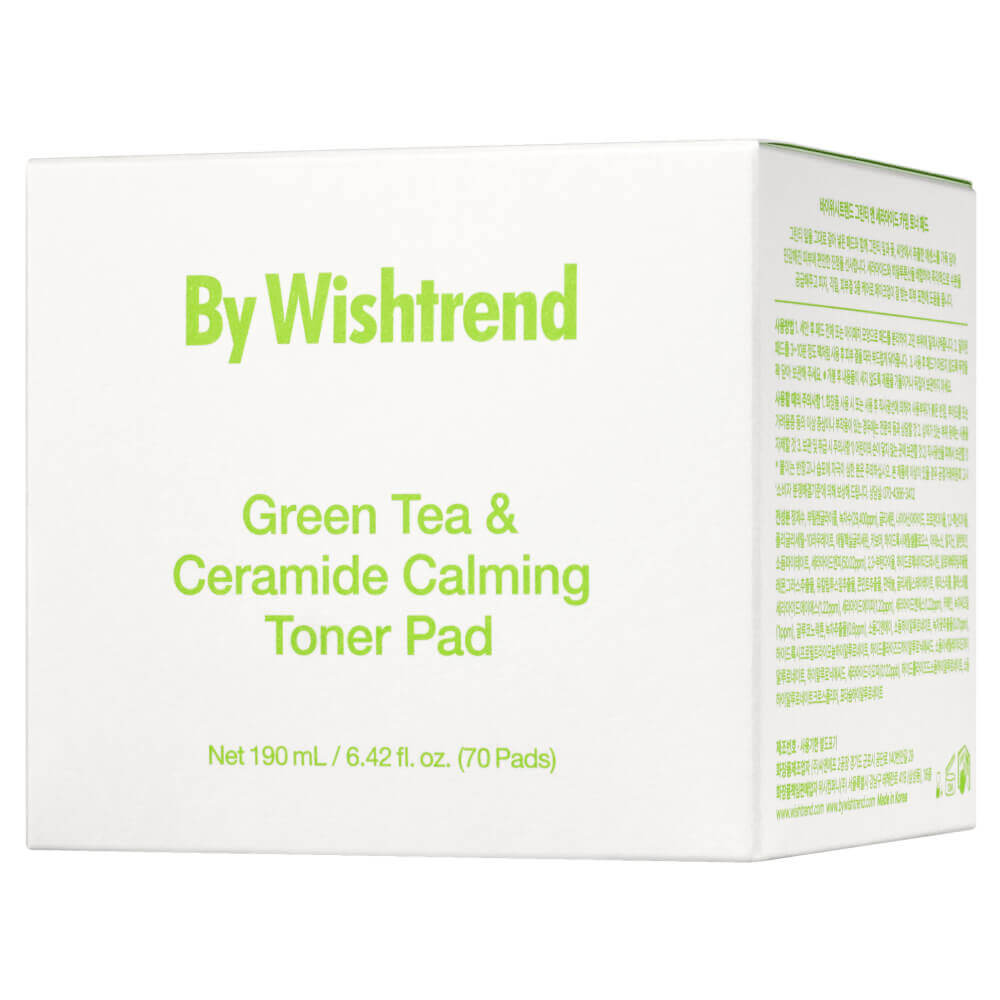 Успокаивающие пэды с зелёным чаем и церамидами By Wishtrend Green Tea & Ceramide Calming Toner Pad