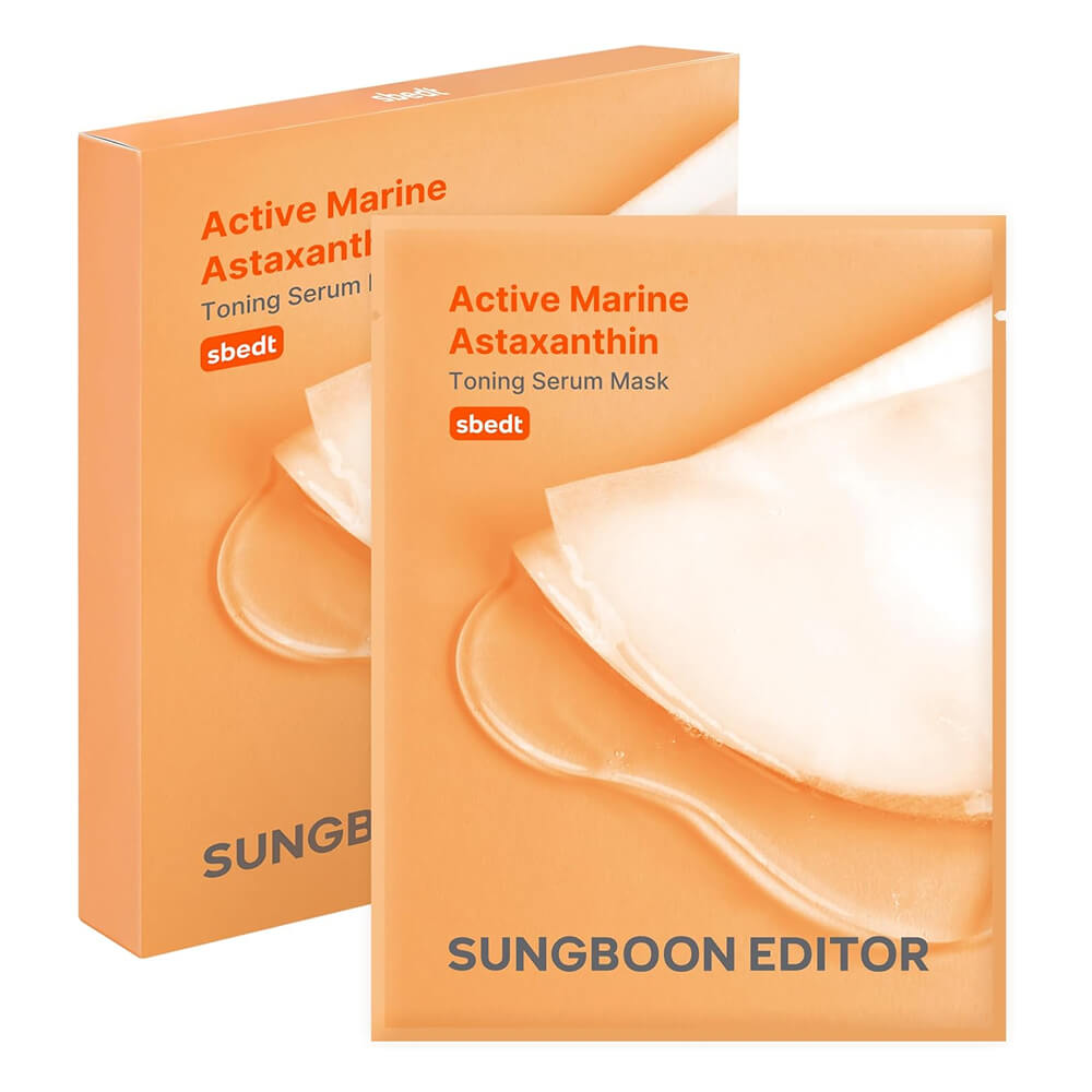 КОРОБКА Осветляющая тканевая маска Sungboon Editor Active Marine Astaxanthin Toning Serum Mask