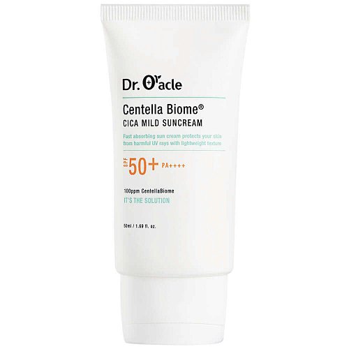 Солнцезащитный крем для чувствительной кожи Dr.Oracle Centella Biome Cica Mild Suncream SPF50+ PA++++