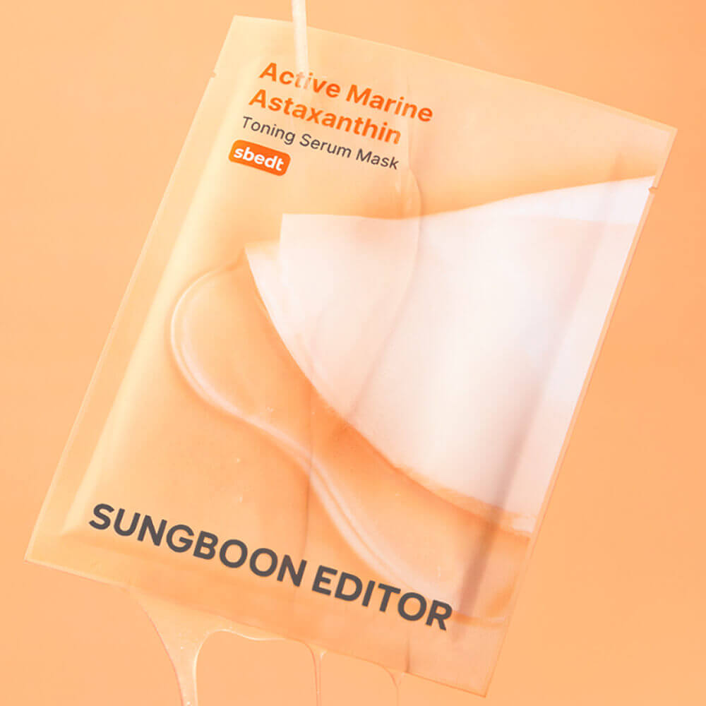 Тканевая маска против пигментации Sungboon Editor Active Marine Astaxanthin Toning Serum Mask