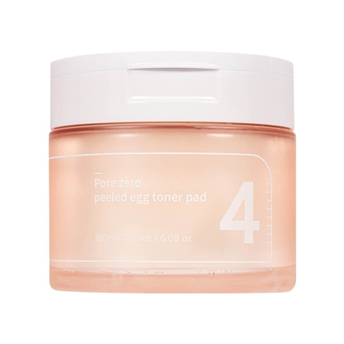 Мягкие пилинг-пэды для выравнивания рельефа numbuzin No.4 Pore Zero Peeled Egg Toner Pad