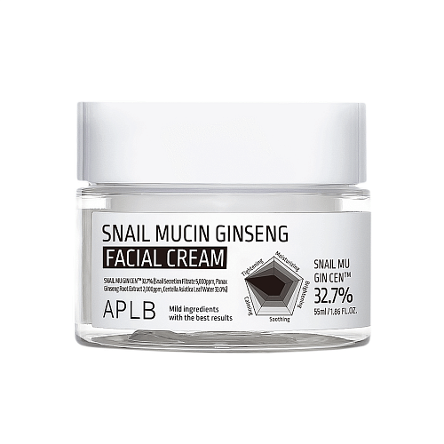 Крем для лица с муцином улитки и женьшенем APLB Snail Mucin Gingseng Facial Cream
