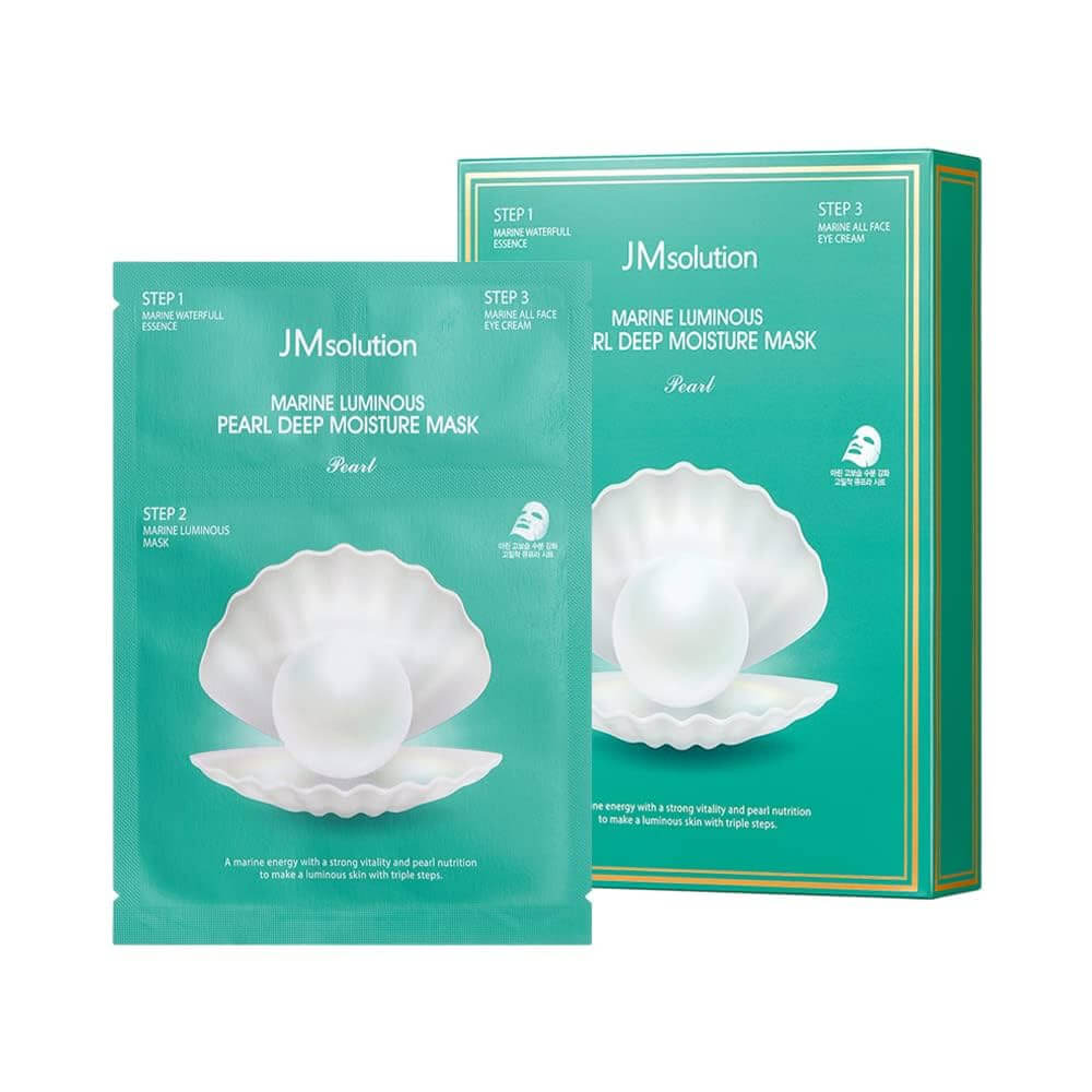 КОРОБКА Трёхшаговый увлажняющий набор с жемчугом JMsolution Marine Luminous Pearl Moisture Mask Plus