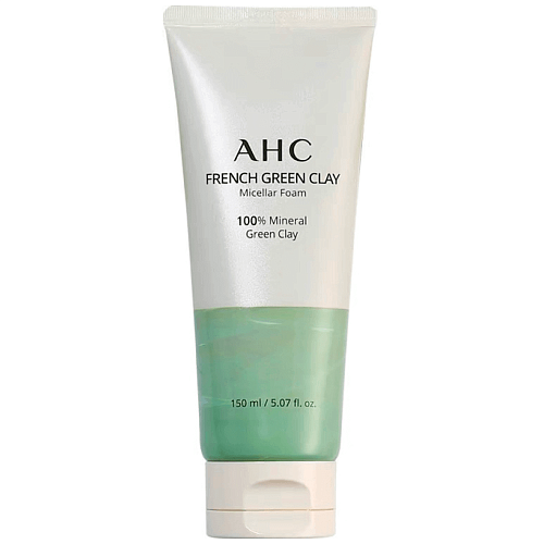 Мицеллярная пенка для умывания с зелёной глиной AHC French Green Clay Micellar Foam